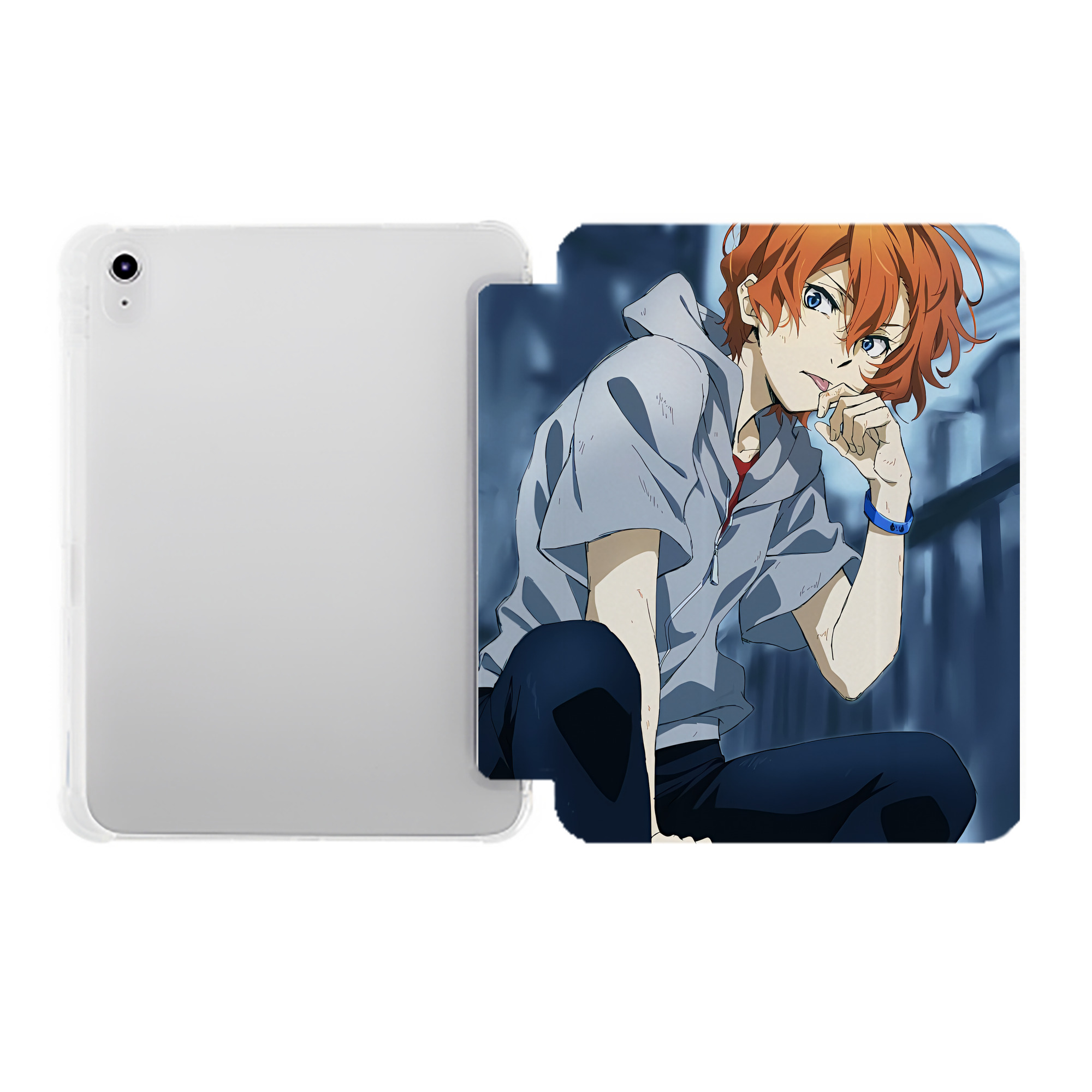 （画像用） 文豪ストレイドッグス Bungo Stray Dogs IPad ケース ペン収納付き 三つ折りスタンド PUレザー×シリコン 対応機種9.5/10.5/10.9インチ